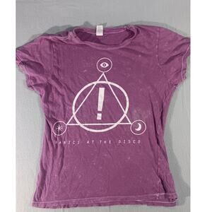 Panic! At The Disco T-Shirt Purple Eye Symbol Graphic Tee Women’s XL Emo Indie